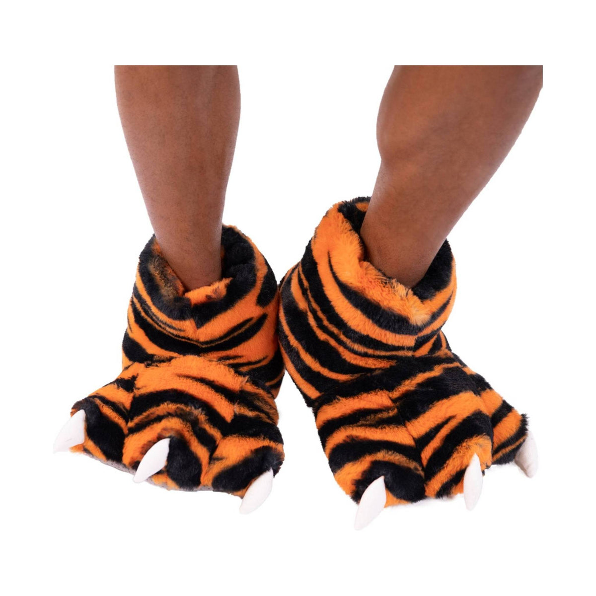 Lazy One Tiger Paw Slippers – Orange & Black