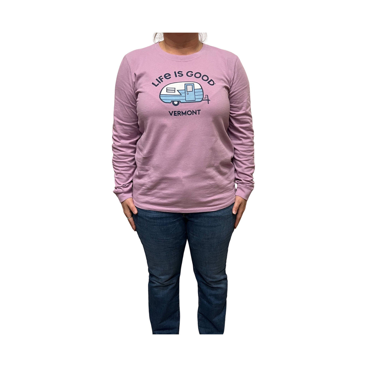 Life Is Good Women’s Vermont Camper Tee – Violet Purple