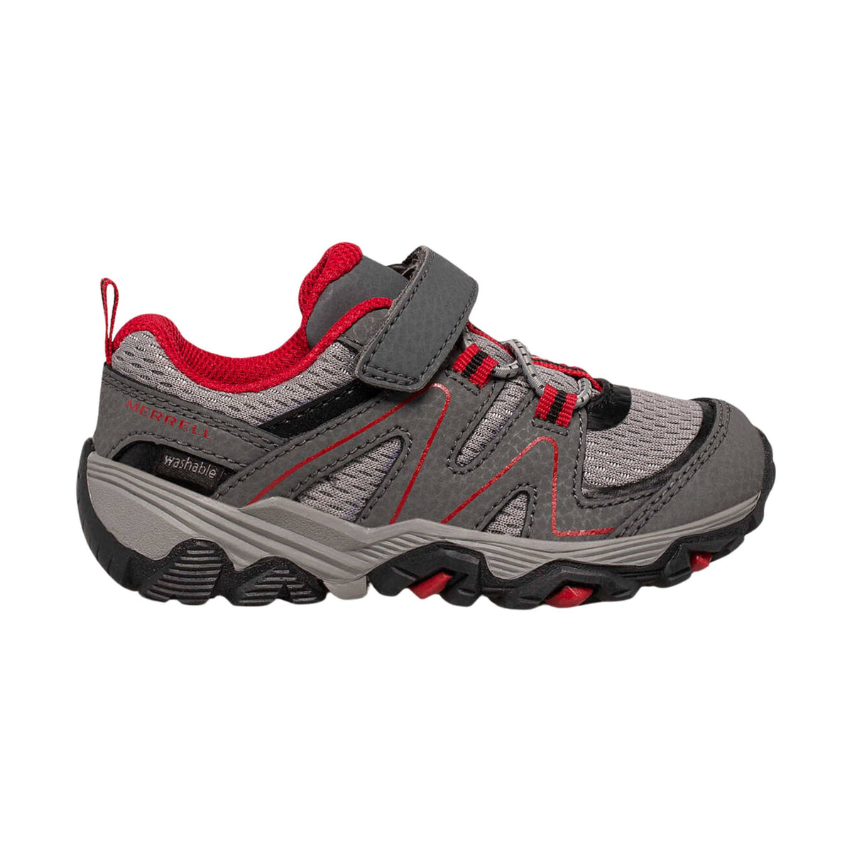 Merrell Little Kids’ Trail Quest Jr. Shoes – Grey/Black/Red – ONLINE STORE CREDIT/EXCHANGE ONLY