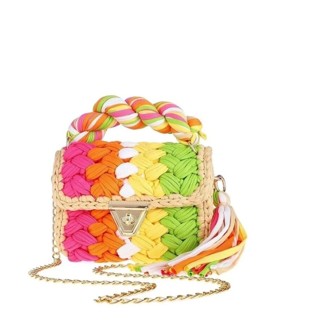 Montego Woven Bag in Sorbet Rainbow