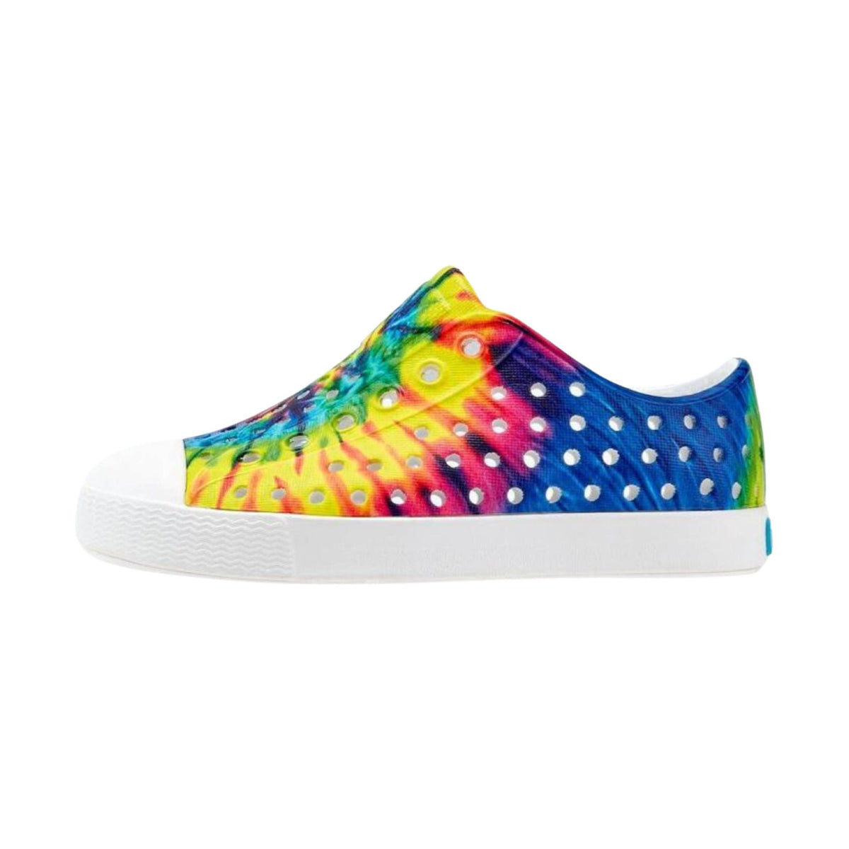 Native Kids’ Jefferson Tie Dye Print Shoes – Shell White/Neon Multi