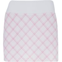 Ladies Puma Blake Plaid Skort in White Glow / Pink Icing