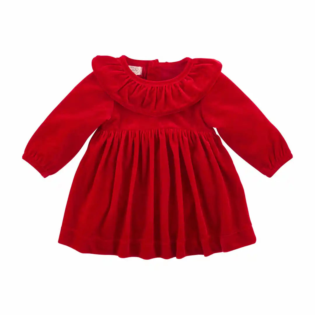 Mud Pie Girl’s Red Velvet Toddler Dress