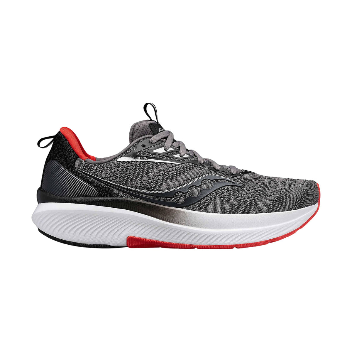 Saucony Men’s Echelon 9 Running Shoes – Charcoal/Red Sky