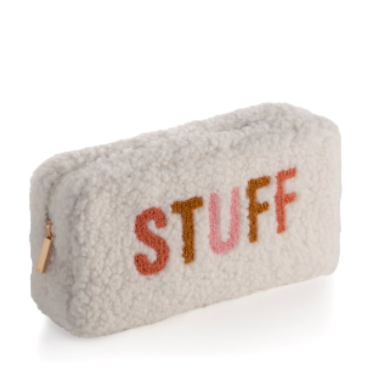 STUFF Sherpa Zip Pouch in Ivory