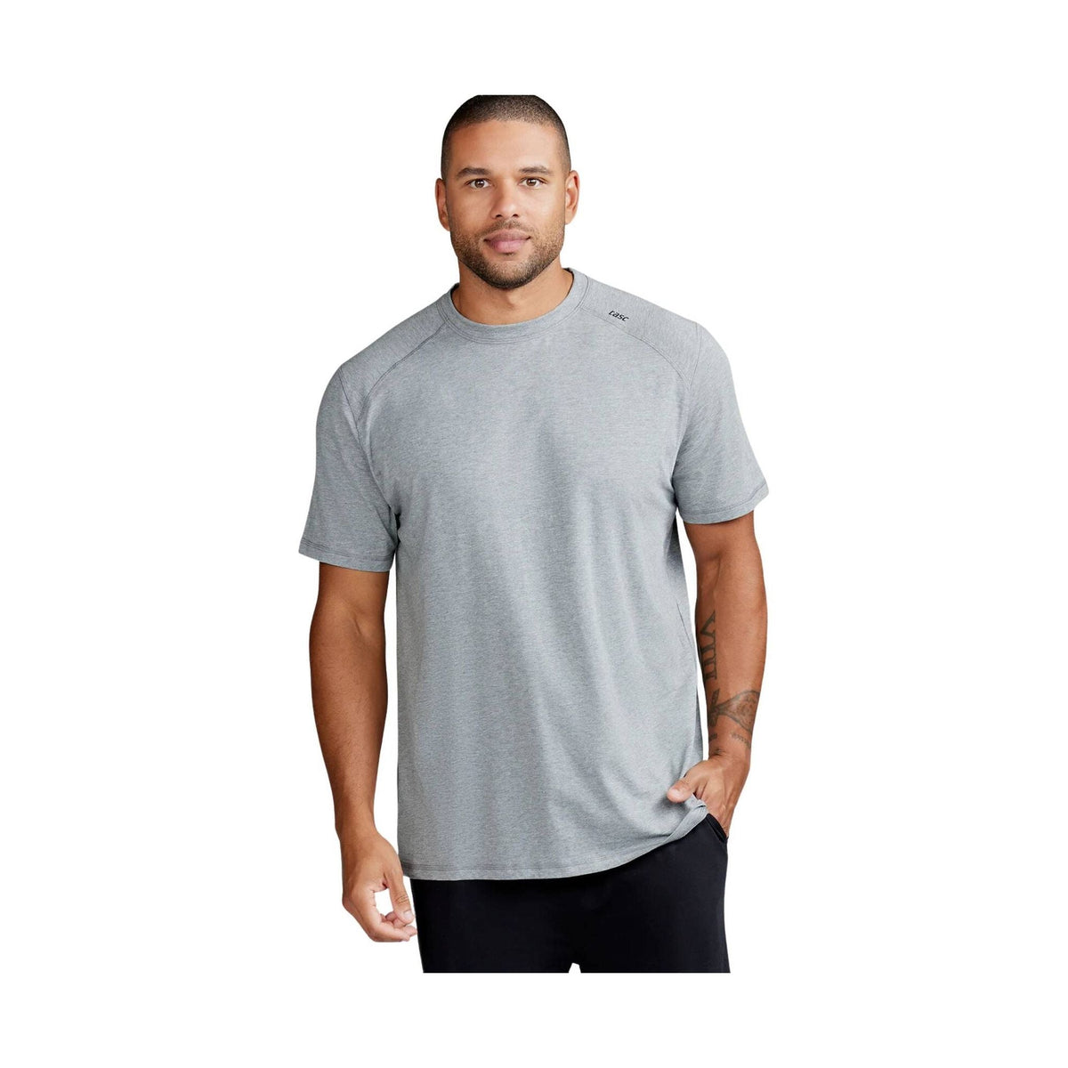 Tasc Men’s Carrollton Fitness Tee – Heather Gray