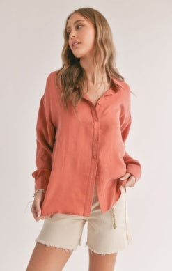 Dunes Button Up Shirt – Rust