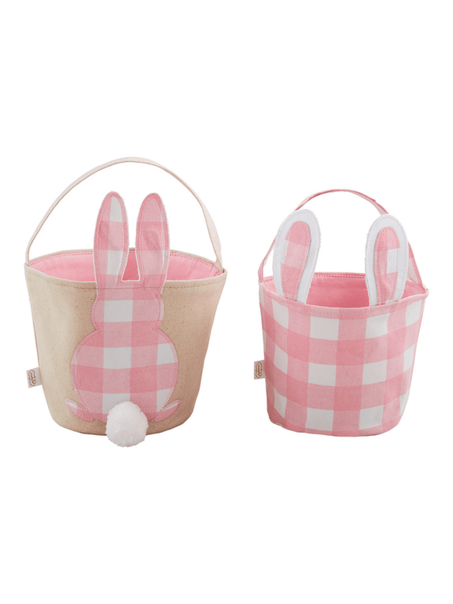 Girls Check Bunny Basket