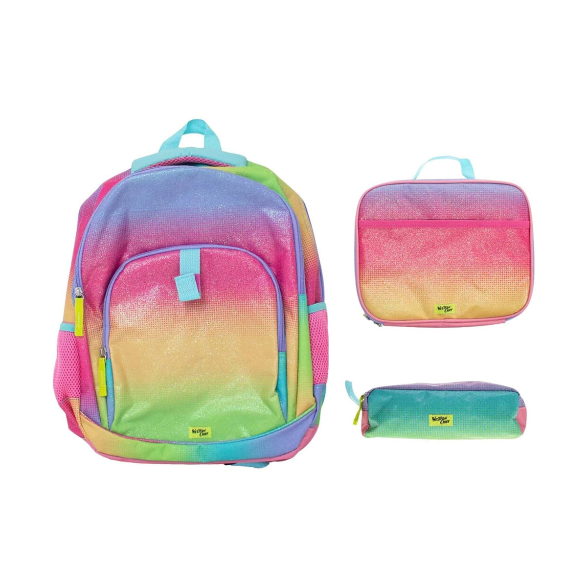 Western Chief Kids’ Ombre Glitter Backpack – Pink/Yellow Stripe