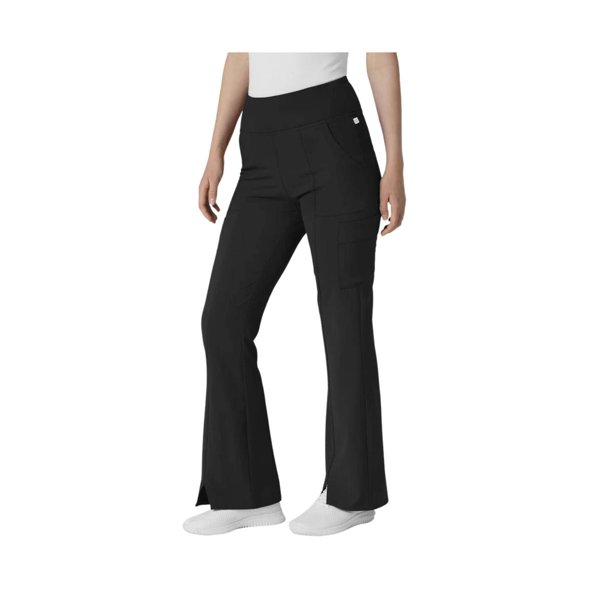 WonderWink Renew Women’s Cargo Flare Scrub Pant – Black