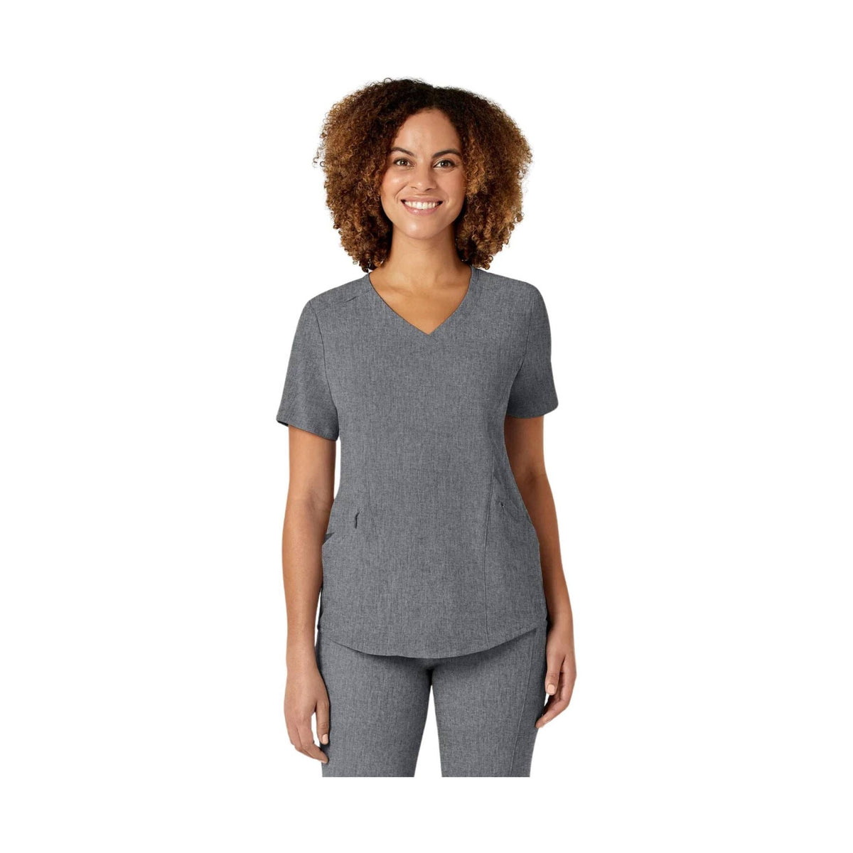 WonderWink Women’s Renew V Neck Scrub Top – Grey Heather