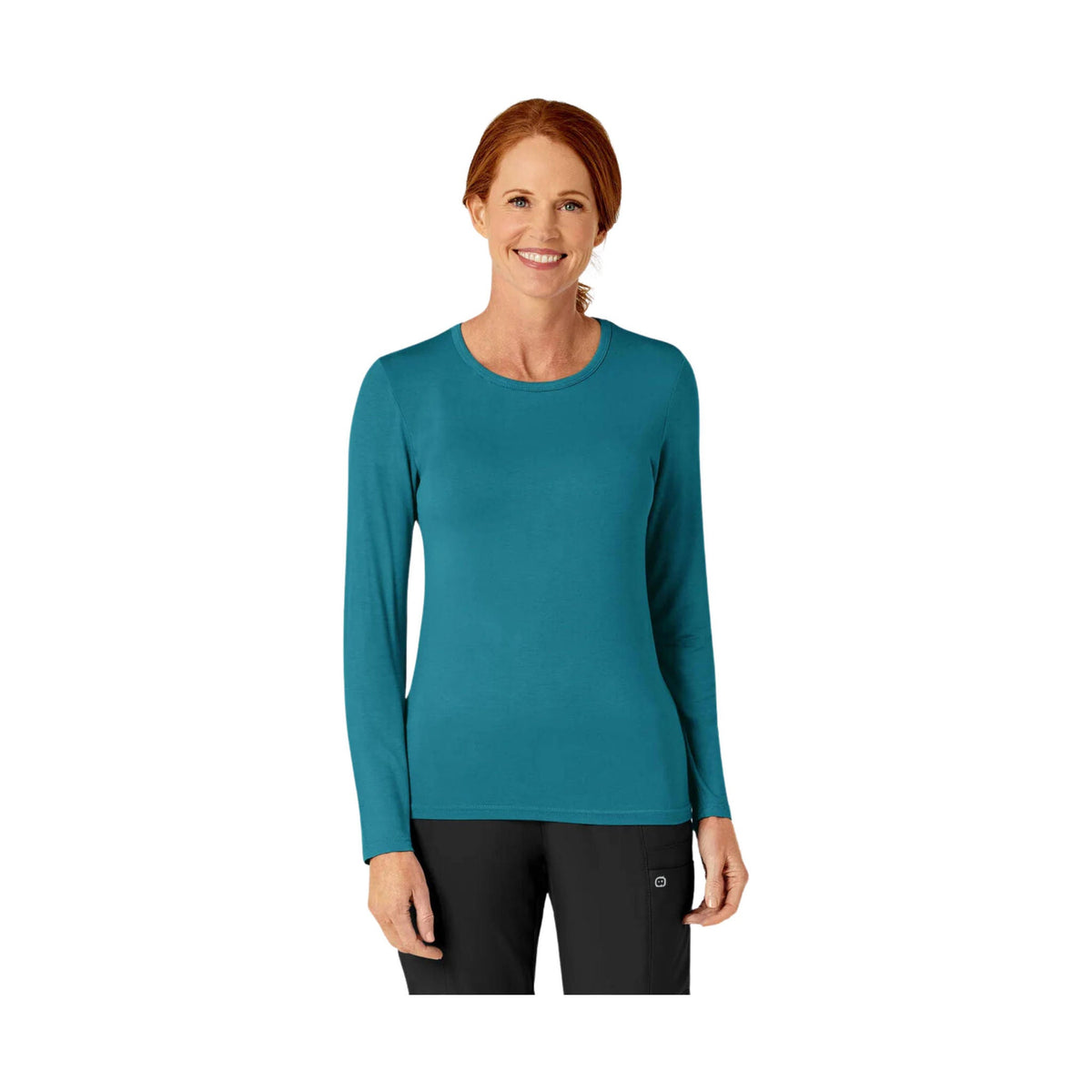 WonderWink Women’s Silky Long Sleeve Top – Bay Blue