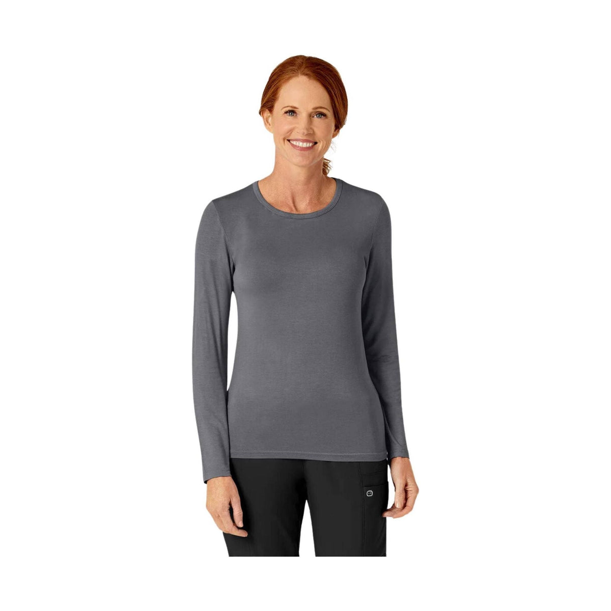 WonderWink Women’s Silky Long Sleeve Top – Pewter