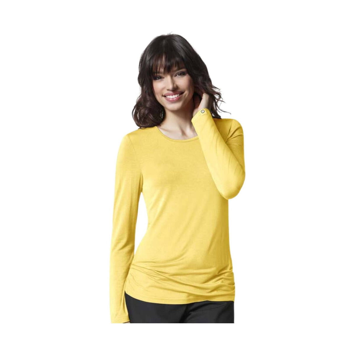 WonderWink Women’s Silky Long Sleeve Top – Yellow