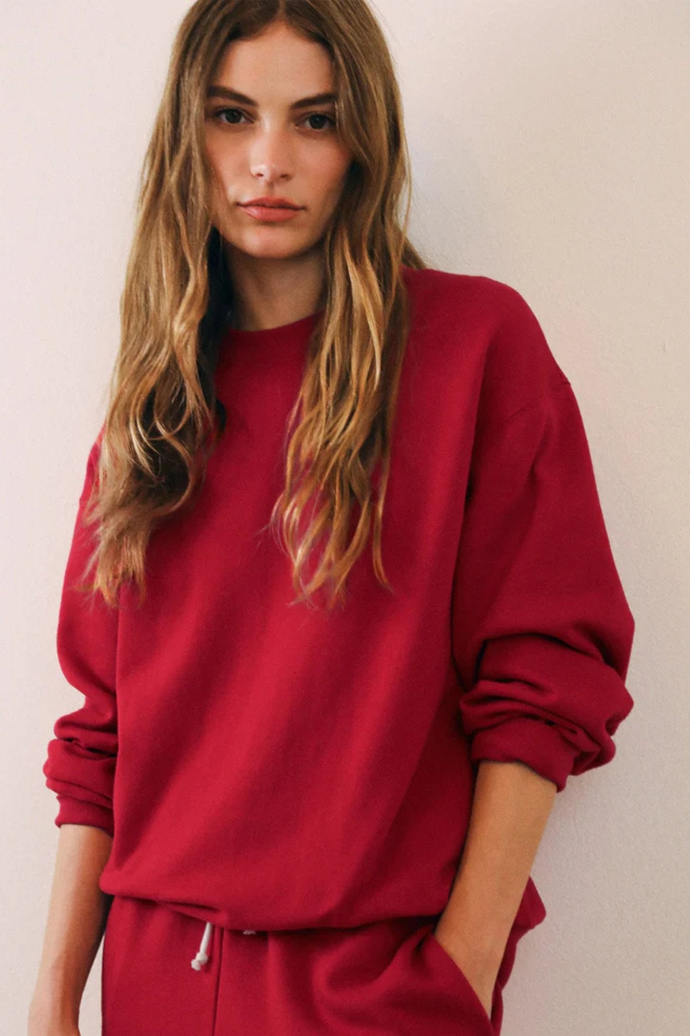 Z Supply: Boyfriend Sweatshirt in Haute Red