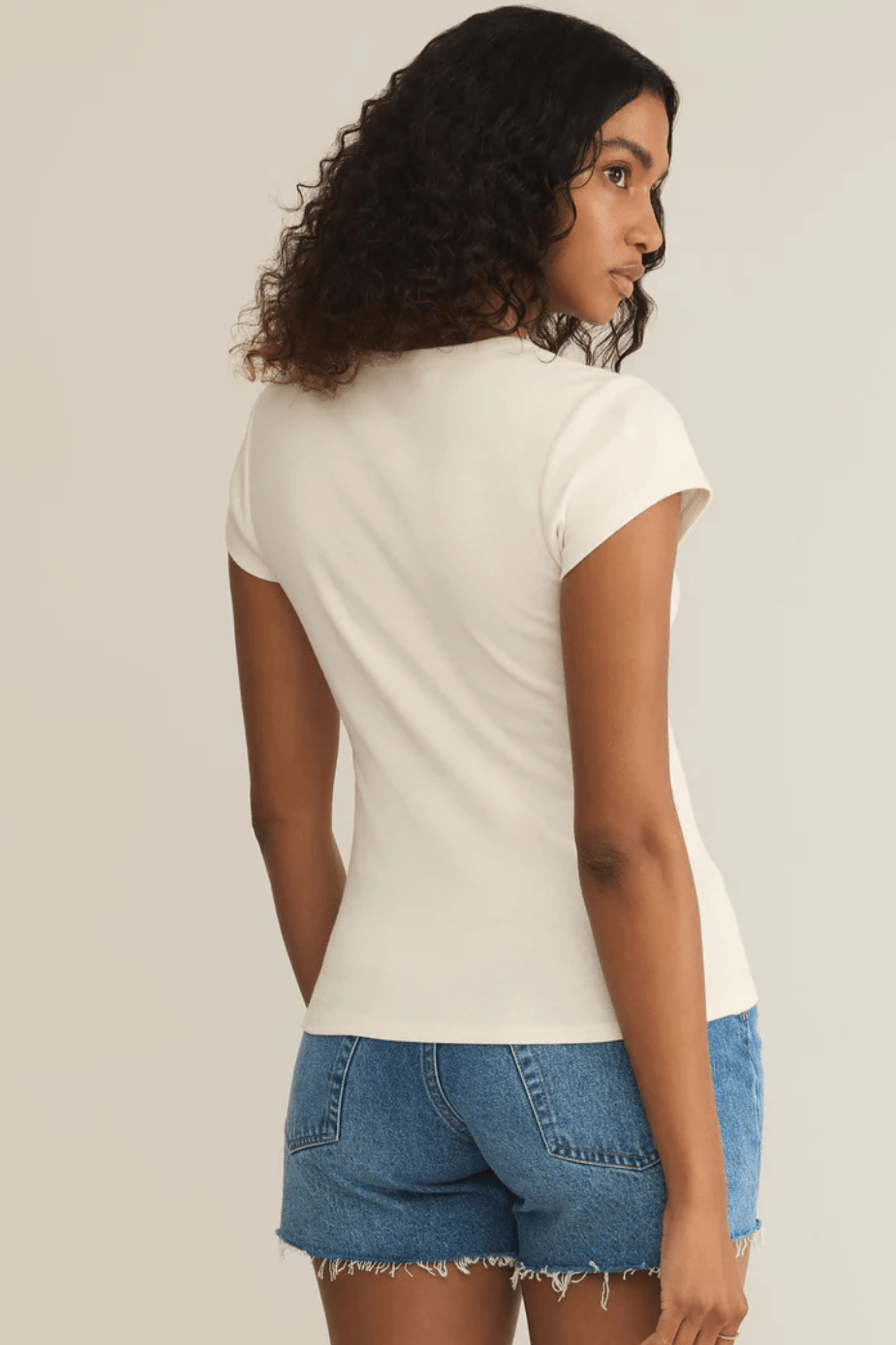 Z Supply: Coco Frio Cheeky Tee in Sea Salt