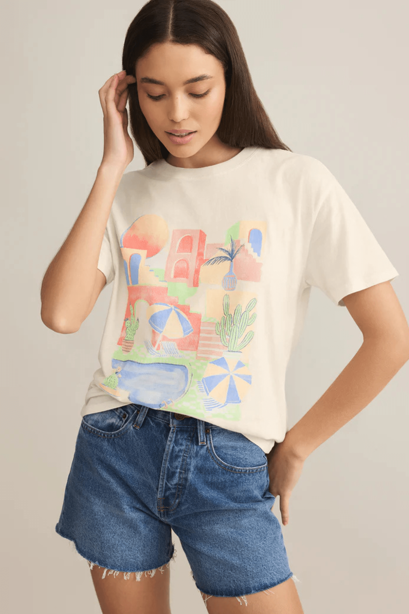 Z Supply: Fun & Sun Boyfriend Tee in Sea Salt