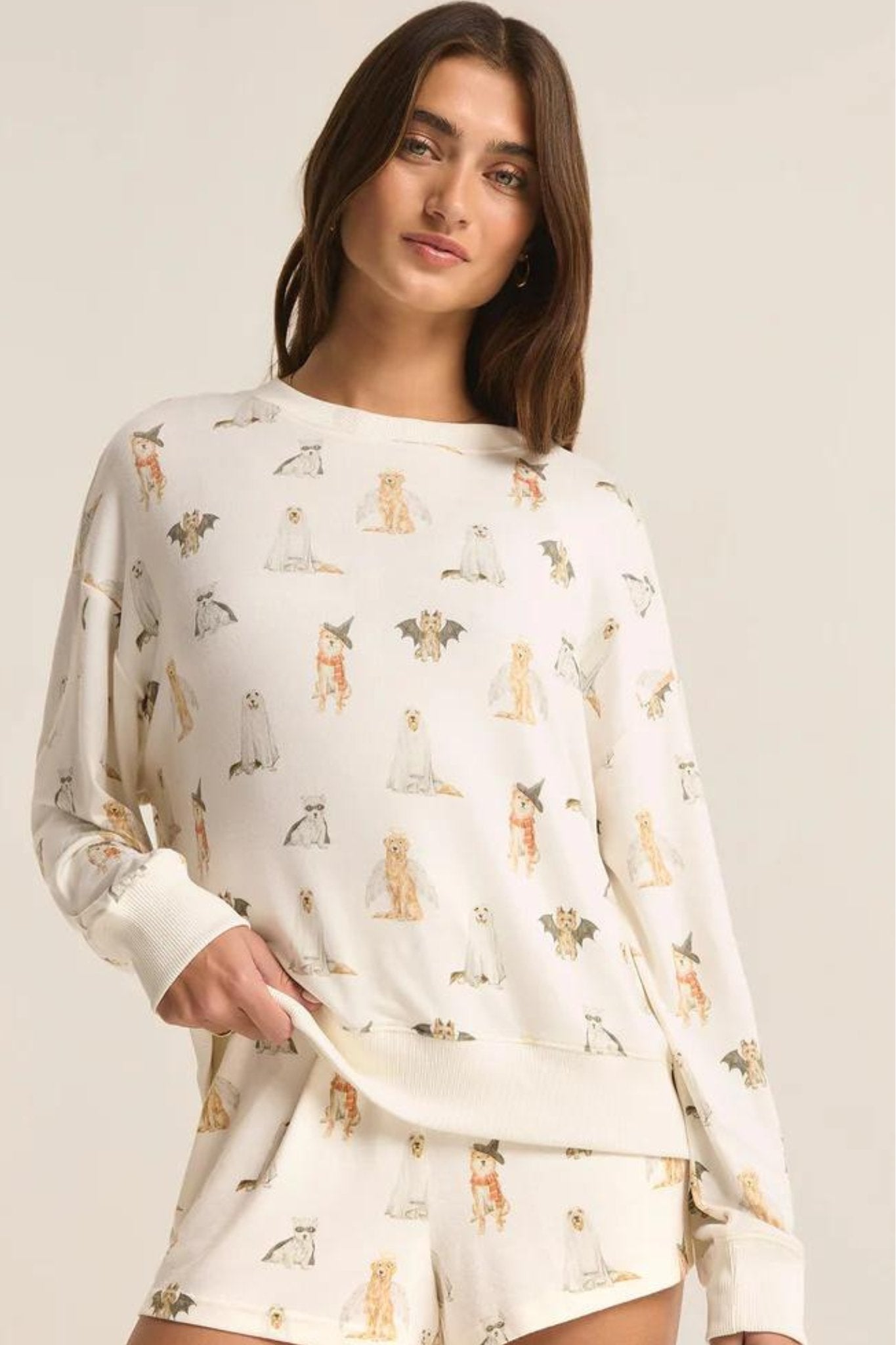 Z Supply: Hey Boo Dog Long Sleeve Top