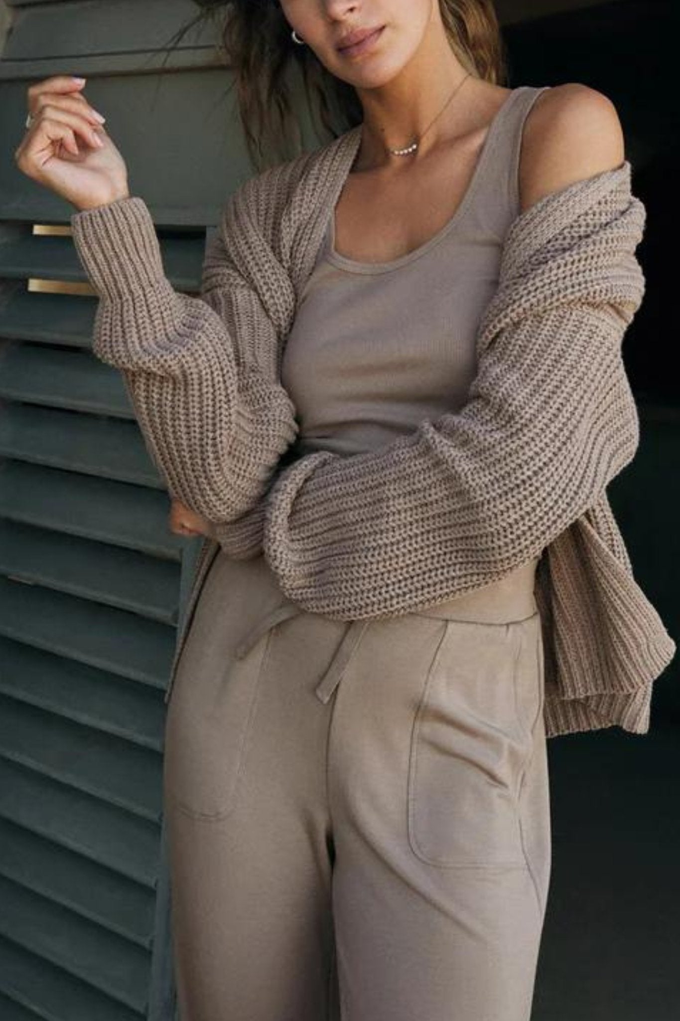 Z Supply: Sutton Rib Cardigan in Heather Taupe